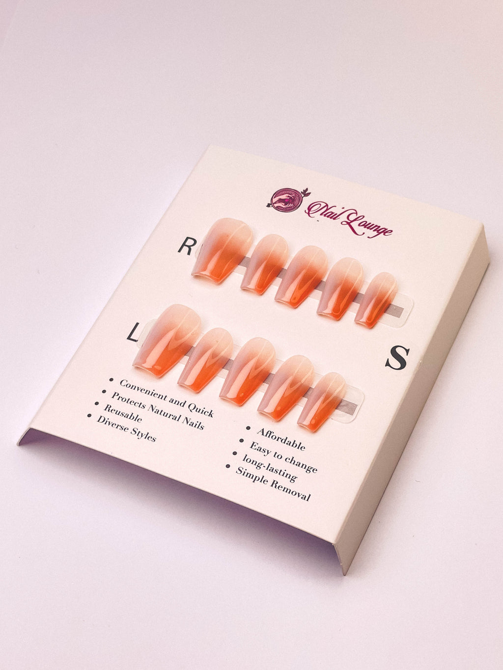 Nude Gradient Press-On Acrylic Nails – Short Coffin Shape