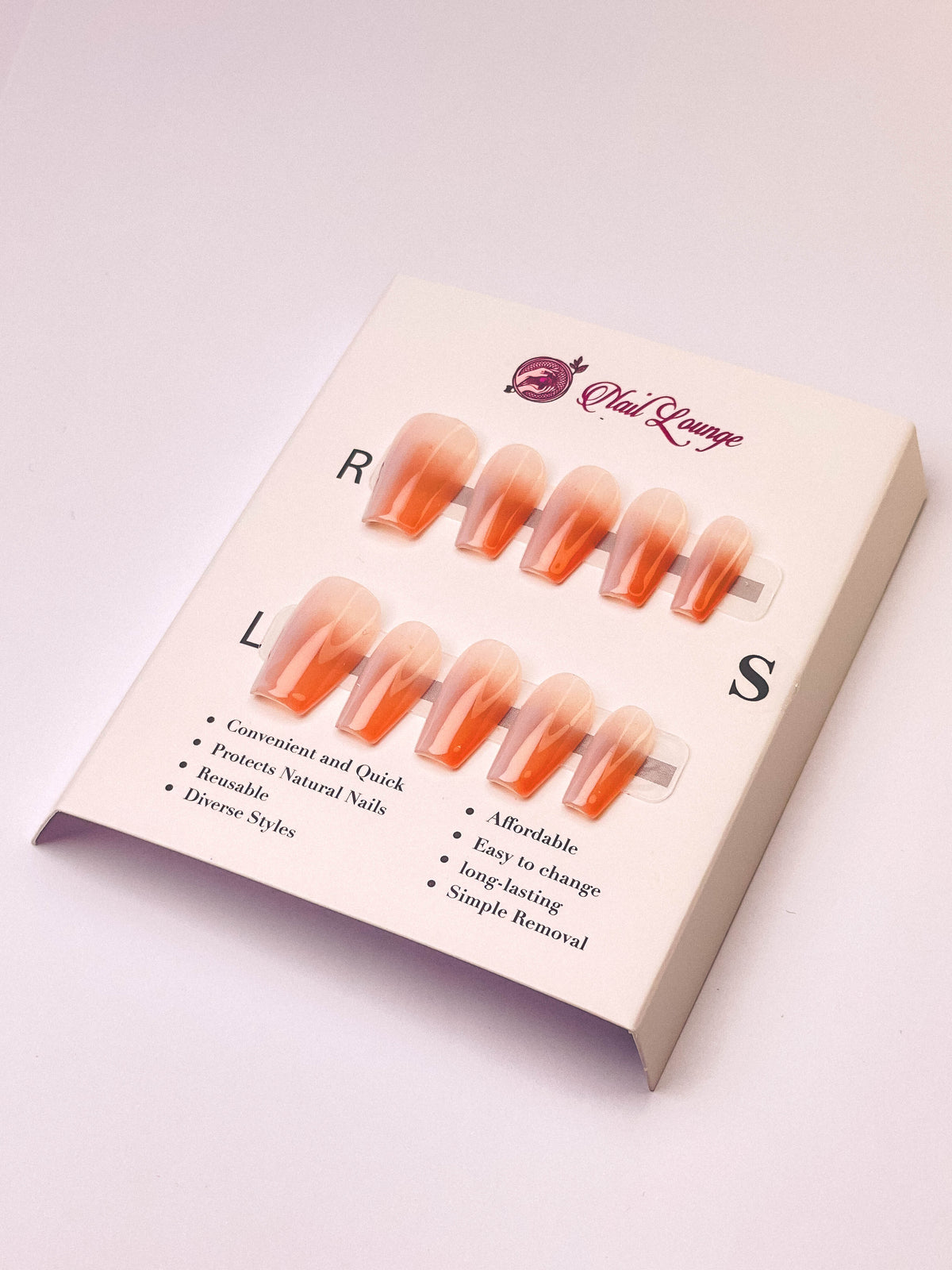 Nude Gradient Press-On Acrylic Nails – Short Coffin Shape