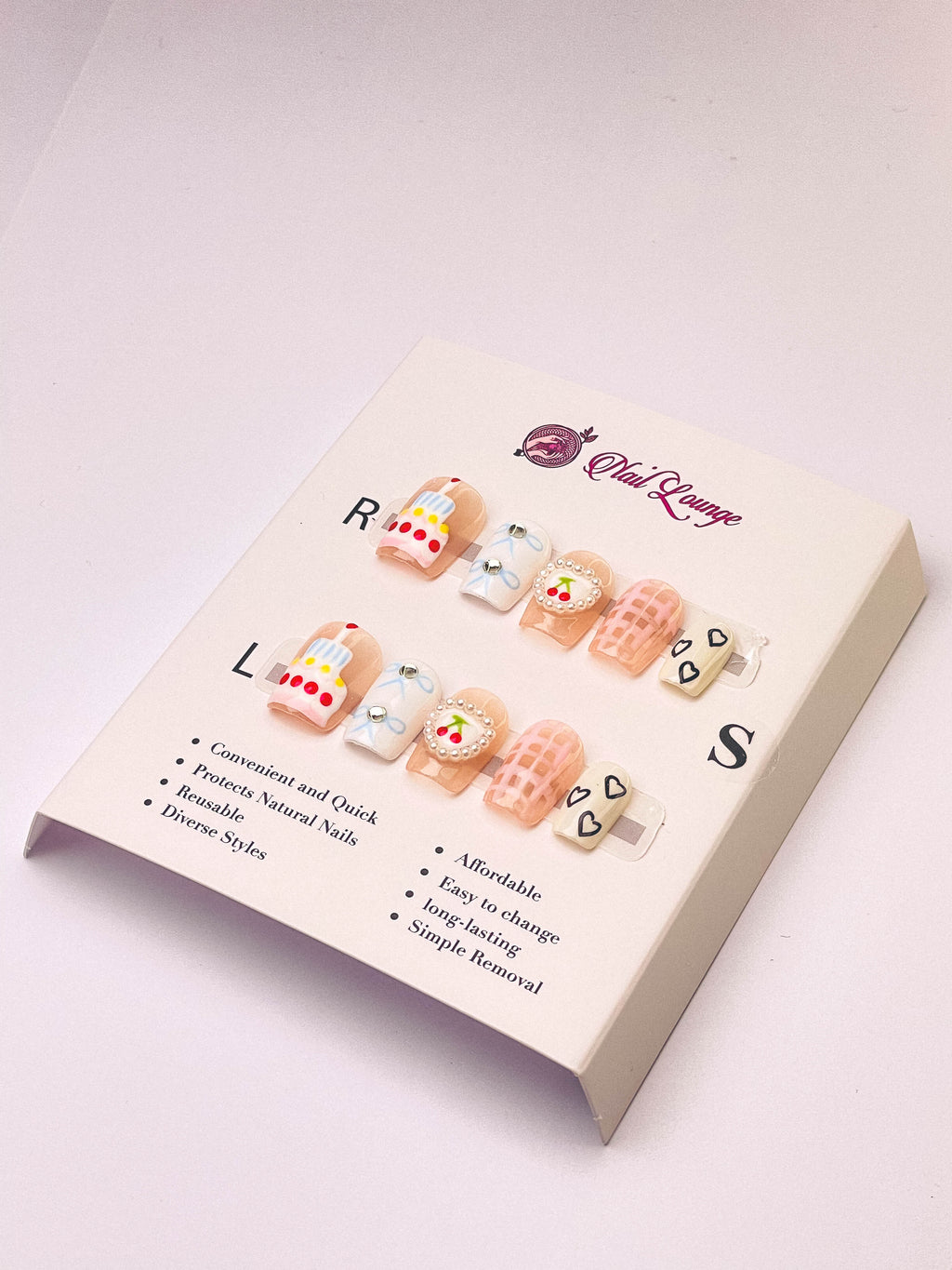 Birthday Party Press-On Acrylic Nails – XS Coffin Shape