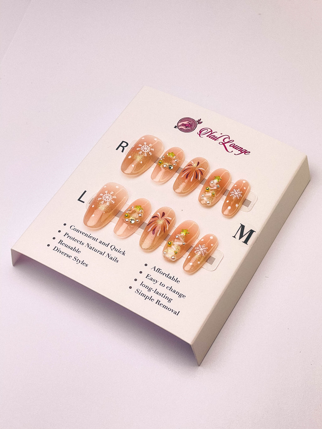Christmas Fireworks Press-On Acrylic Nails – Almond Shape