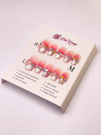 Cherry Blossom Cat Eye Press-On Acrylic Nails – Short Coffin Shape