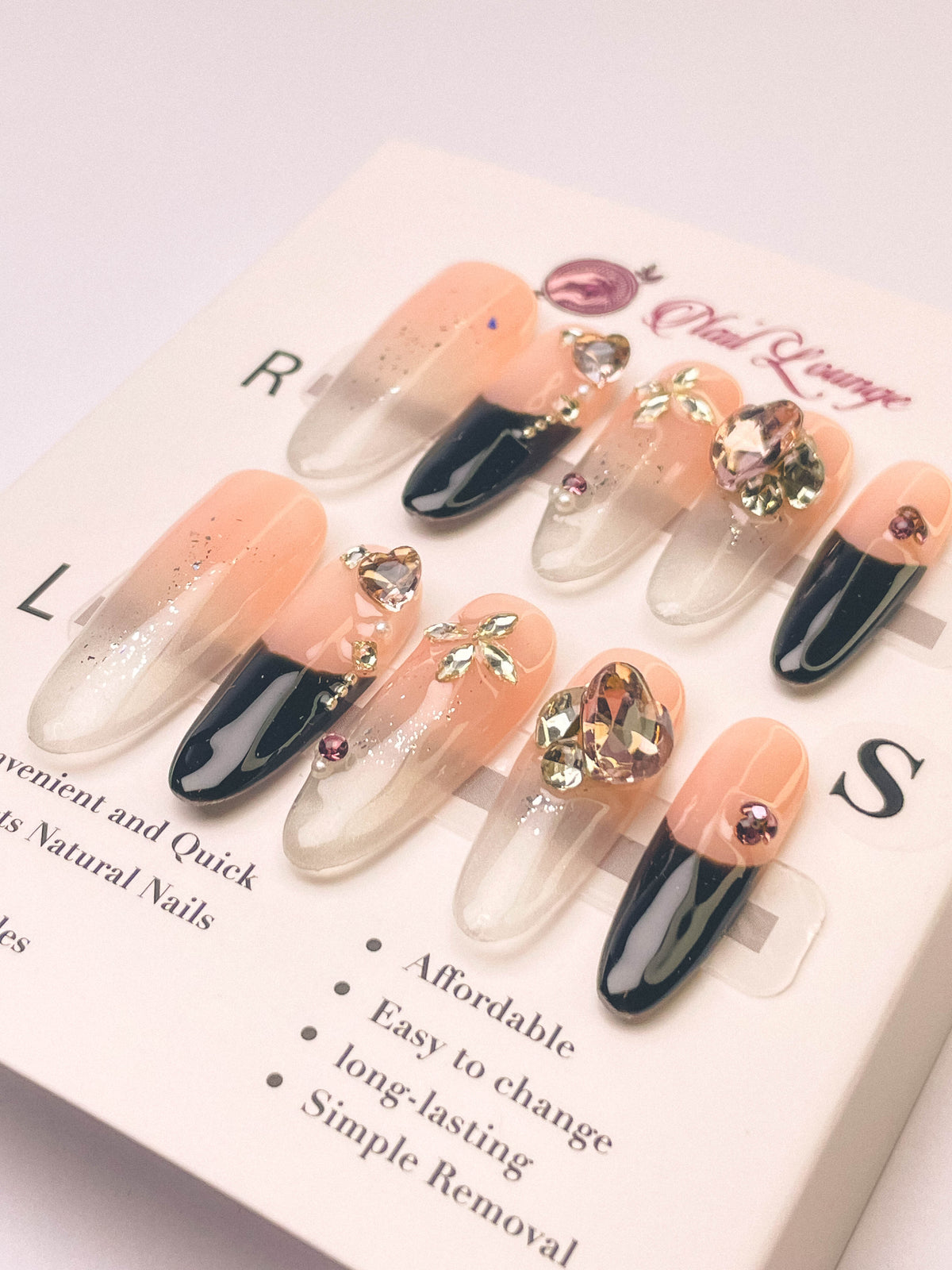 Lace Dream Press-On Acrylic Nails – Long Oval Shape