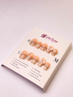Frosted Butterfly Press-On Acrylic Nails – XS Coffin Shape