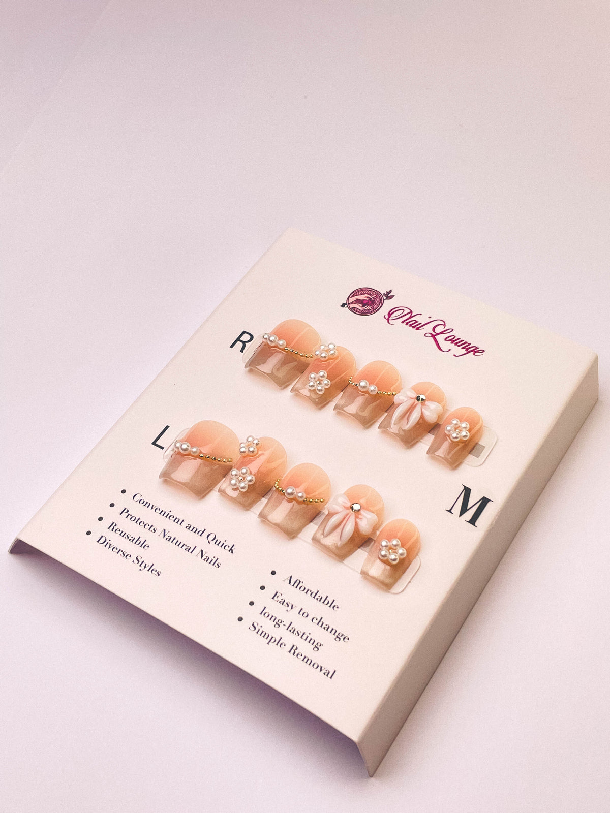 Frosted Butterfly Press-On Acrylic Nails – XS Coffin Shape