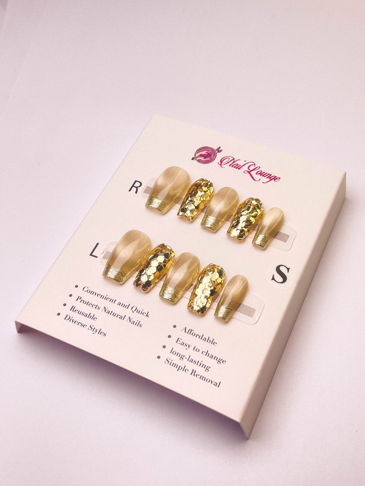 Love at First Sight Press-On Acrylic Nails – Short Coffin Shape