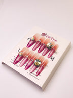 Milky Mist Rose Press-On Acrylic Nails – Thin Long Stiletto Shape