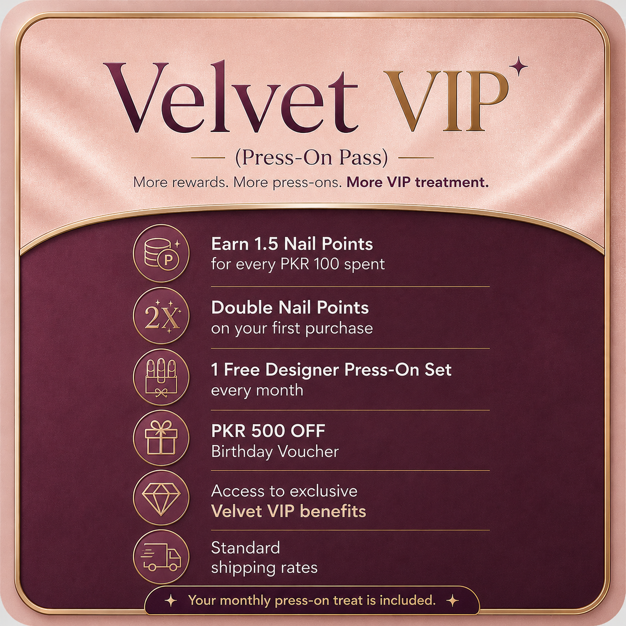 Velvet VIP (Press-On Pass)