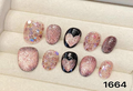 Rose Gold Glitter Heart & Black Short Oval