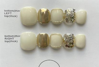 Gold Chrome & Cream Short Squoval